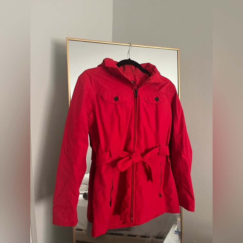 The North Face red jacket